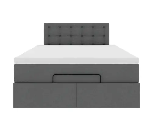 Osmaņu Gultas Rāmis Ar Matrača Tumši Pelēks 120X190 Cm Audums Vidaxl