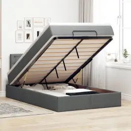 Ottomani Voodi Madratsiga, Tumehall, 120X190 cm Kangas