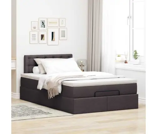 Osmaņu Gultas Rāmis Ar Matrača Tumši Pelēks 120X190 Cm Audums Vidaxl
