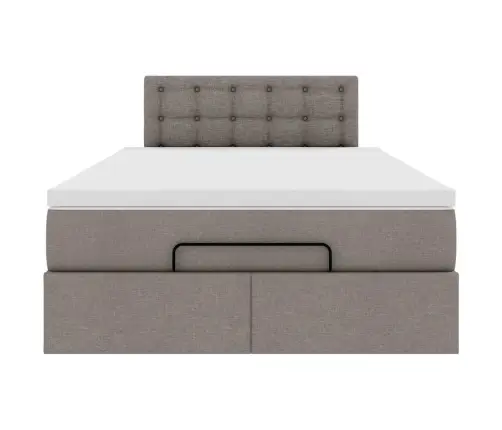 Osmaņu Gultas Rāmis Ar Matrača Pelēkbrūns 120X190Cm Audums Vidaxl