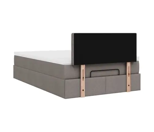 Osmaņu Gultas Rāmis Ar Matrača Pelēkbrūns 120X190Cm Audums Vidaxl