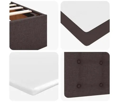 Osmaņu Gultas Rāmis Ar Matrača Tumši Brūns 120X200 Cm Audums Vidaxl