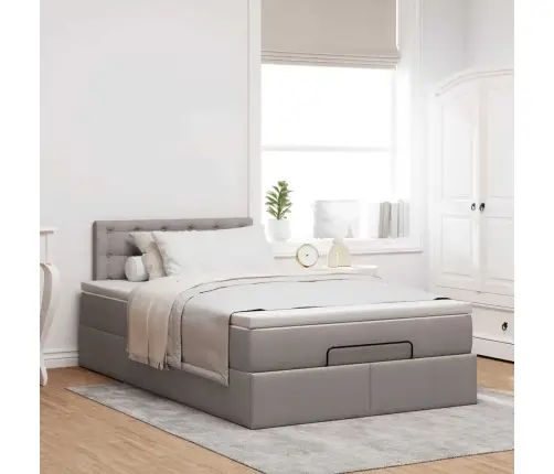 Osmaņu Gultas Rāmis Ar Matrača Pelēkbrūns 120X200 Cm Audums Vidaxl