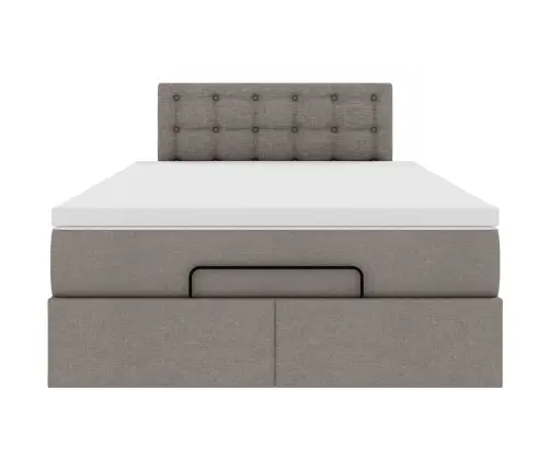 Osmaņu Gultas Rāmis Ar Matrača Pelēkbrūns 120X200 Cm Audums Vidaxl