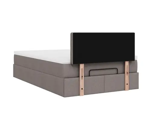 Osmaņu Gultas Rāmis Ar Matrača Pelēkbrūns 120X200 Cm Audums Vidaxl