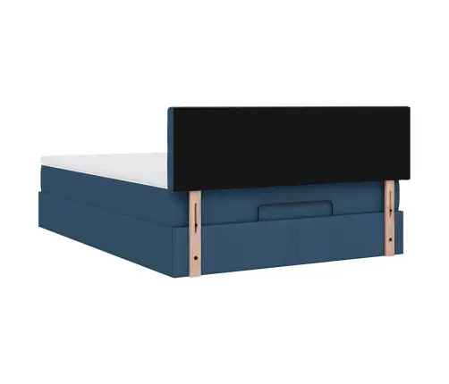 Osmaņu Gulta Ar Matraci, Zils, 140X190 Cm, Audums Vidaxl