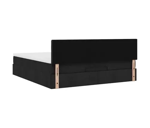 Ottomani Voodi Madratsiga, Must, 160X200 cm Kangas