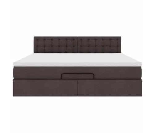 Ottomani Voodi Madratsiga, Tumepruun, 160X200 cm Kangas