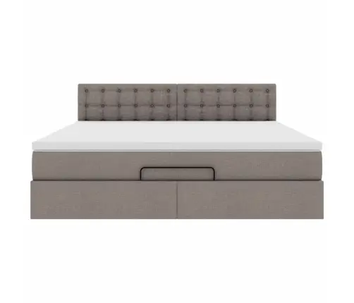 Osmaņu Gultas Rāmis Ar Matrača Pelēkbrūns 180X200Cm Audums Vidaxl