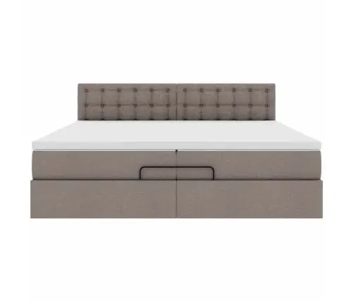 Osmanų Lova Su Čiužiniu Taupe 200X200 Cm Audinys