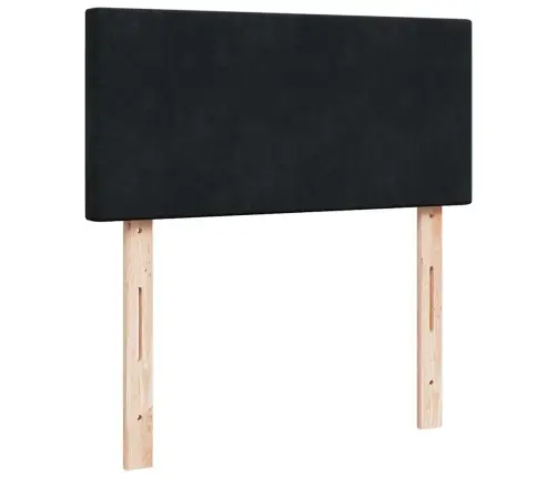 Ottomani Voodiraam Madratsiga, Must, 80X200cm Samet