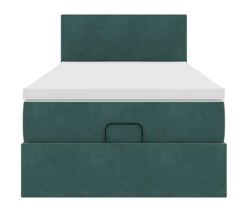 Osmaņu Gultas Rāmis Ar Matrača Tumši Zaļš 80X200Cm Samts Vidaxl