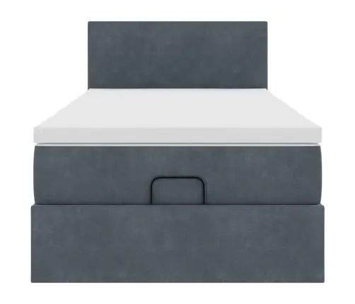 Osmaņu Gultas Rāmis Ar Matrača Tumši Pelēks 90X200Cm Samts Vidaxl