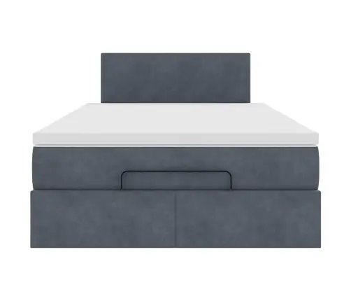 Ottomani Voodi Madratsiga, Tumehall, 120X190 cm Samet