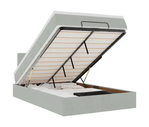 Osmaņu Gultas Rāmis Ar Matrača Gaiši Pelēks 120X200Cm Samts Vidaxl