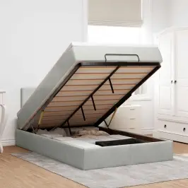 Osmaņu Gultas Rāmis Ar Matrača Gaiši Pelēks 120X200Cm Samts Vidaxl