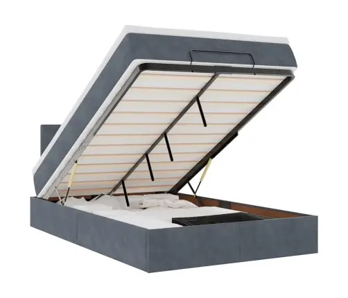 Osmaņu Gultas Rāmis Ar Matrača Tumši Pelēks 120X200Cm Samts Vidaxl