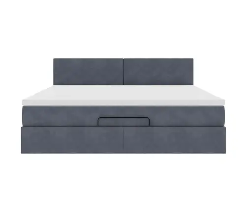 Ottomani Voodi Madratsiga, Tumehall, 180X200 cm Samet