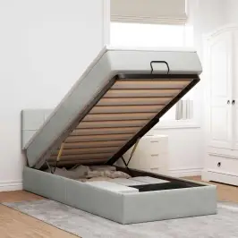 Osmaņu Gultas Rāmis Ar Matrača Gaiši Pelēks 80X200 Cm Samts Vidaxl
