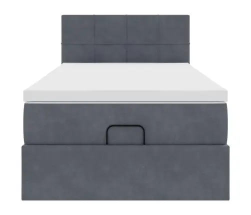 Osmaņu Gultas Rāmis Ar Matrača Tumši Pelēks 80X200 Cm Samts Vidaxl