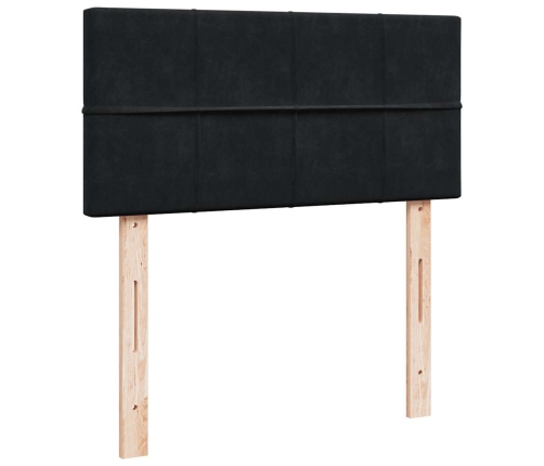 Ottomani Voodiraam Madratsiga, Must, 80X200cm Samet
