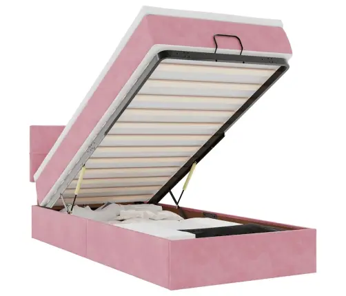 Osmaņu Gultas Rāmis Ar Matrača Rozā 80X200Cm Samts Vidaxl