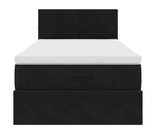 Osmaņu Gultas Rāmis Ar Matrača Melns 90X190Cm Samts Vidaxl