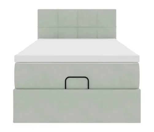 Osmaņu Gultas Rāmis Ar Matrača Gaiši Pelēks 90X200Cm Samts Vidaxl