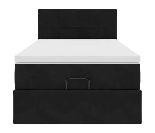 Osmaņu Gultas Rāmis Ar Matrača Melns 90X200Cm Samts Vidaxl