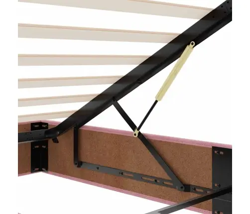 Osmaņu Gultas Rāmis Ar Matrača Rozā 90X200Cm Samts Vidaxl