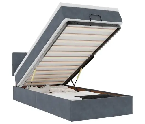 Osmaņu Gultas Rāmis Ar Matrača Tumši Pelēks 100X200Cm Samts Vidaxl