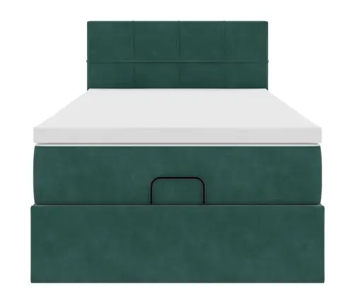 Osmaņu Gultas Rāmis Ar Matrača Tumši Zaļš 100X200Cm Samts Vidaxl