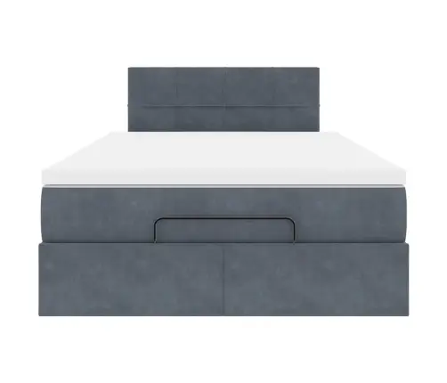 Ottomani Voodi Madratsiga, Tumehall, 120X190 cm Samet