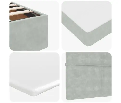 Osmaņu Gultas Rāmis Ar Matrača Gaiši Pelēks 120X200Cm Samts Vidaxl