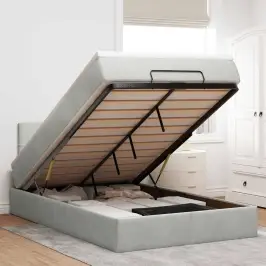 Osmaņu Gultas Rāmis Ar Matrača Gaiši Pelēks 120X200Cm Samts Vidaxl Osmaņu Gultas Rāmis Ar Matrača Gaiši Pelēks 120X200Cm Samts Vidaxl