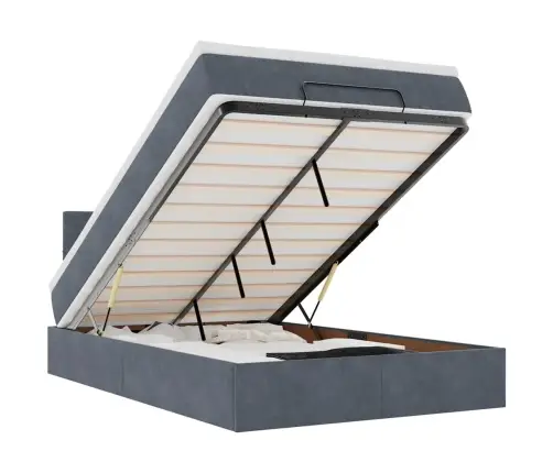 Osmaņu Gultas Rāmis Ar Matrača Tumši Pelēks 120X200Cm Samts Vidaxl