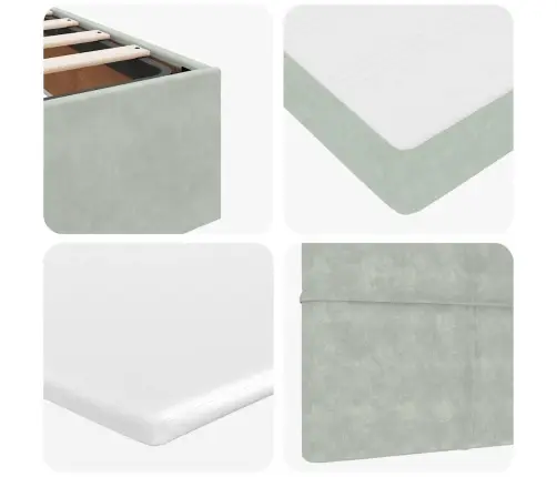 Osmaņu Gulta Ar Matraci, Gaiši Pelēks, 140X200 Cm, Samts Vidaxl