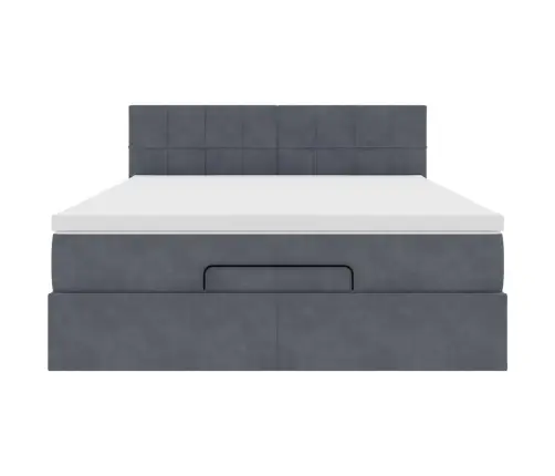 Ottomani Voodi Madratsiga, Tumehall, 140X200 cm Samet