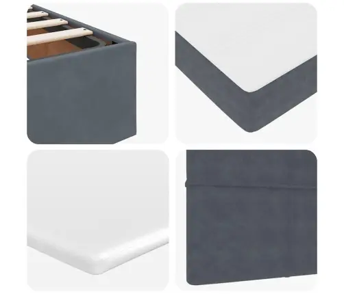 Ottomani Voodi Madratsiga, Tumehall, 140X200 cm Samet