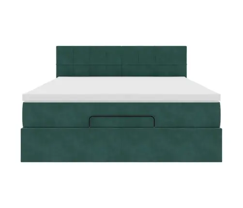 Ottomani Voodi Madratsiga, Tumeroheline, 140X200 cm Samet