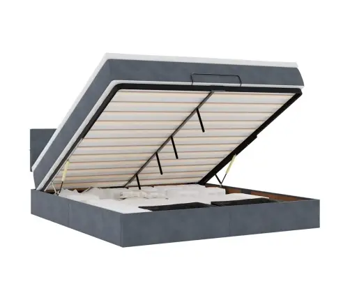 Ottomani Voodi Madratsiga, Tumehall, 180X200 cm Samet