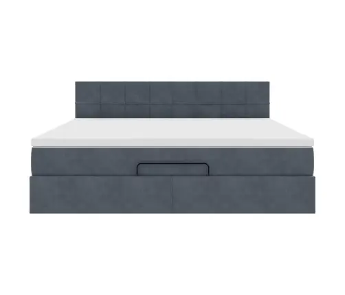 Ottomani Voodi Madratsiga, Tumehall, 180X200 cm Samet