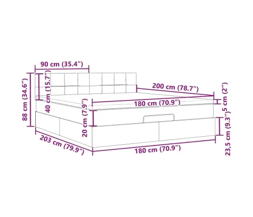 Osmaņu Gultas Rāmis Ar Matrača Rozā 180X200Cm Samts Vidaxl
