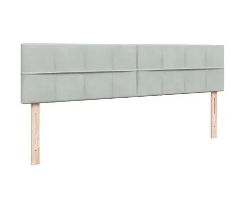 Osmaņu Gultas Rāmis Ar Matrača Gaiši Pelēks 200X200 Cm Samts Vidaxl