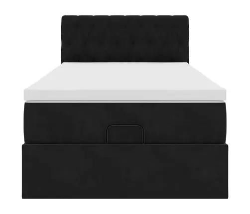 Osmaņu Gultas Rāmis Ar Matrača Melns 80X200Cm Samts Vidaxl