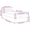 Osmaņu Gultas Rāmis Ar Matrača Tumši Zils 90X190Cm Samts Vidaxl