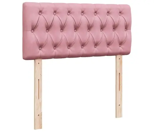 Ottomani Voodiraam Madratsiga, Roosa, 90X190cm Samet