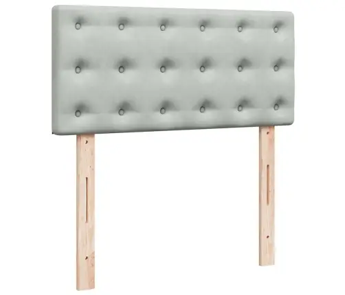 Ottomani Voodiraam Madratsiga, Helehall, 80X200 cm Samet