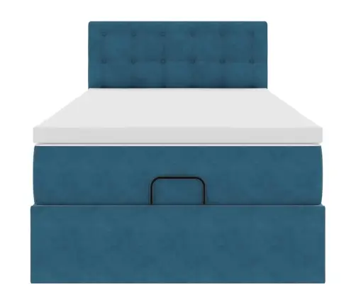 Osmaņu Gultas Rāmis Ar Matrača Tumši Zils 80X200Cm Samts Vidaxl