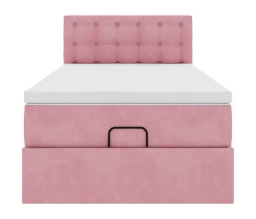 Osmaņu Gultas Rāmis Ar Matrača Rozā 80X200Cm Samts Vidaxl